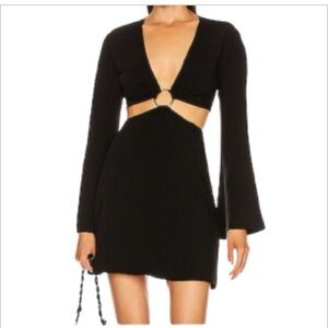 Cinq a sept black cut out mini dress
